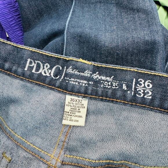 PD&C Blue Straight Leg Pleated Jeans Men’s Size 36x32 - Picture 6 of 7